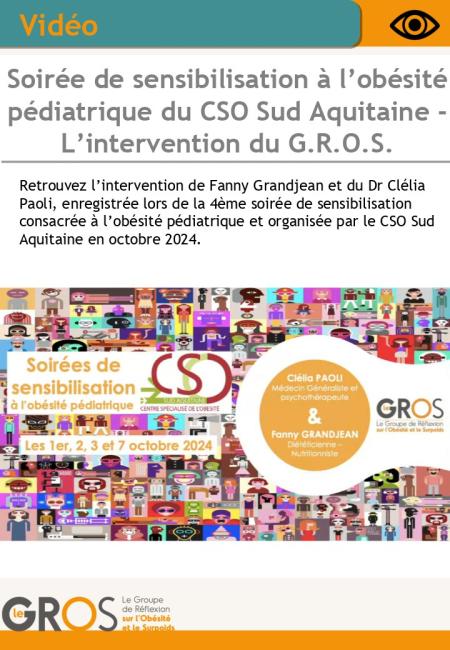 Soirée de sensibilisation à l'obésité pédiatrique du CSO Sud Aquitaine