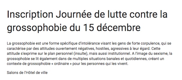 Journ e de lutte contre  la grossophobie  du 15 d cembre G 